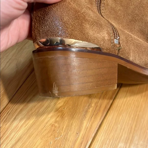 Naughty Monkey Brown Heeled Stride Suede Boots Size 7.5 - Picture 13 of 16